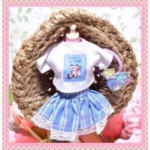 Neo Blythe Doll Outfit Handmade Dealer Pullip 1/6 Clothes Cat Top Skirt Hat Set